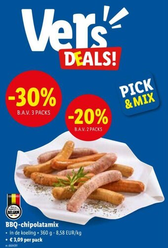 Lidl BBQ- Chipolatamix 360 g aanbieding