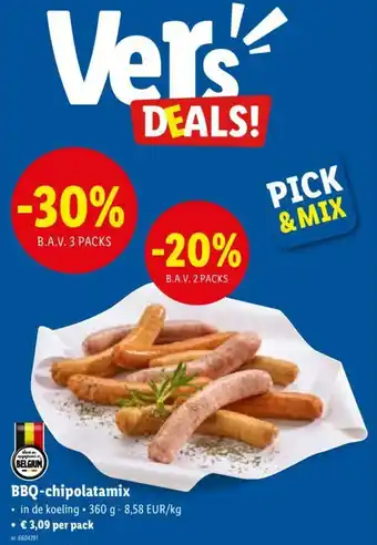 Lidl BBQ- Chipolatamix per kg aanbieding