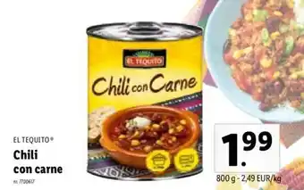 Lidl Chili Con Carne per kg aanbieding