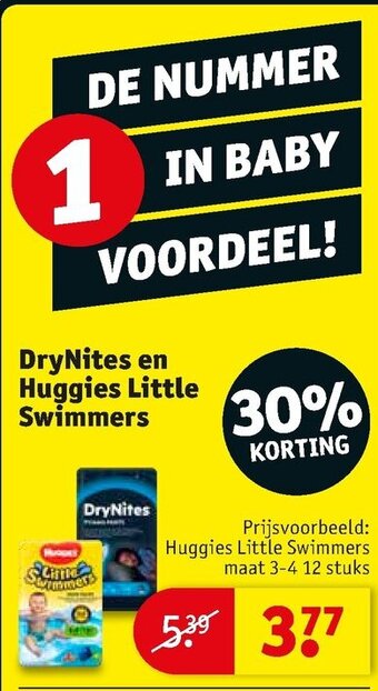 Kruidvat DryNites en Huggies Little Swimmers aanbieding