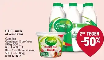 Delhaize U.h.t.-melk of verse kaas aanbieding