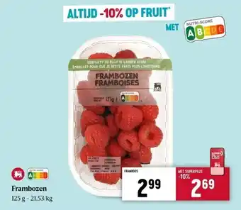 Delhaize Frambozen 125 g aanbieding