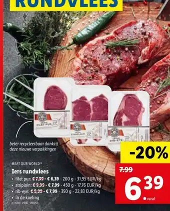 Lidl Iers Rundvlees Striploin 450 g aanbieding
