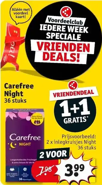 Kruidvat Carefree Night aanbieding