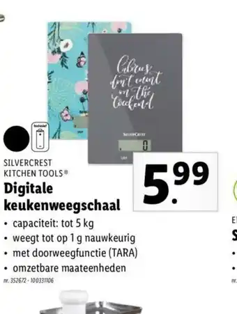 Lidl Digitale Keukenweegschaal 5kg aanbieding