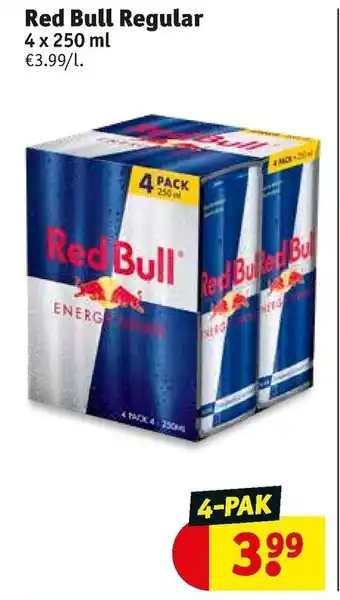 Kruidvat Red Bull Regular 4x250ml aanbieding