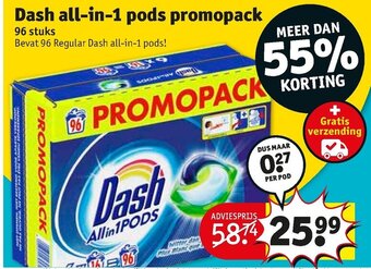 Kruidvat Dash all-in-1 pods promopack aanbieding