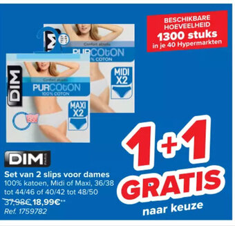 Carrefour Dim set van 2 slips voor dames aanbieding