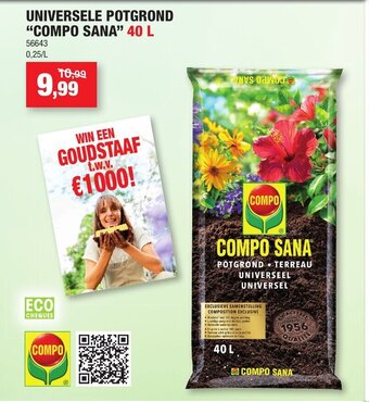 Hubo Universele Potgrond "Compo Sana" 40 L aanbieding