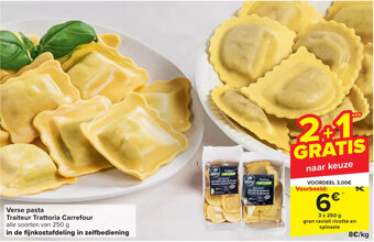Carrefour Verse pasta traiteur trattoria 3 x 250g aanbieding