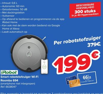 iRobot Smart Robotstofzuiger Wi-Fi Roomba 694