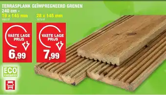 Hubo Terrasplank Geimpregneerd Grenen 19 x 145mm aanbieding