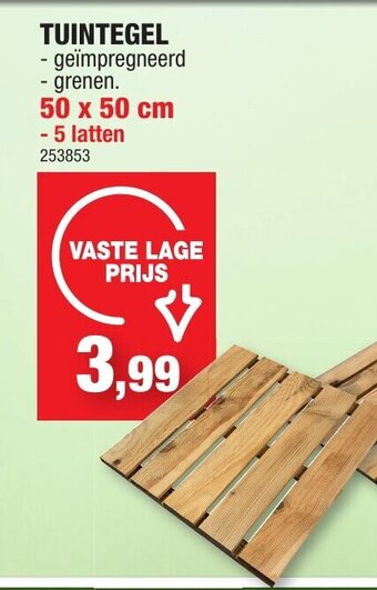 Hubo Tuintegel 50 x 50 cm 5 Latten aanbieding