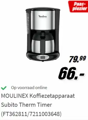 Moulinex Koffiezetapparaat Subito Therm Timer (FT362811/7211003648)