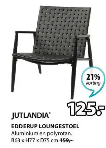 Jysk Jutlandia Edderup Loungestoel B63 x H77 x D75cm aanbieding