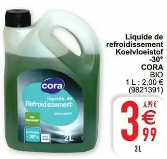 Cora Liquide de refroidissement koelvloeistof -30° cora bio aanbieding