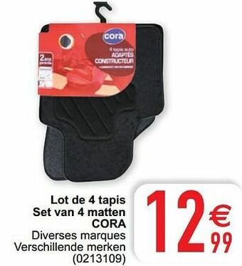 Cora Lot de 4 tapis set van 4 matten cora aanbieding