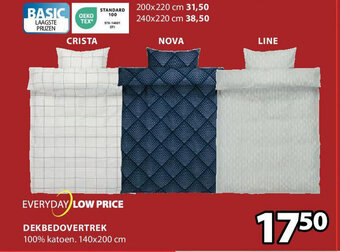 Jysk Dekbedovertrek 100% Katoen 140 x 200cm aanbieding