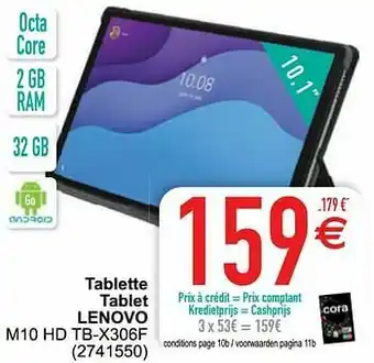 Cora Tablette tablet lenovo m10 hd tb-x306f aanbieding