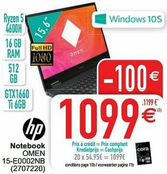 Cora Hp notebook omen 15-e0002nb aanbieding