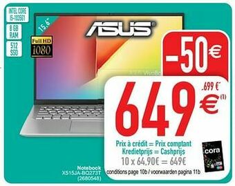 Cora Asus notebook x515ja-bq273t aanbieding
