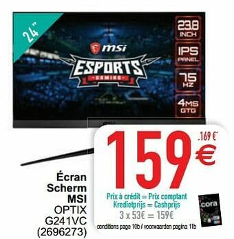 Cora Écran scherm msi optix g241vc aanbieding