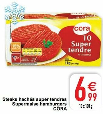 Cora Steaks hachés super tendres supermalse hamburgers cora aanbieding