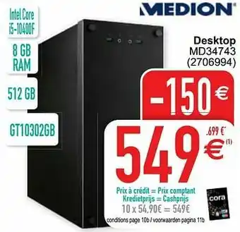 Cora Medion desktop md34743 aanbieding