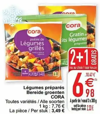 Cora Légumes préparés bereide groenten cora aanbieding