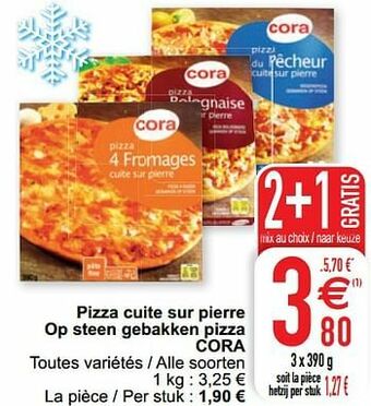 Pizza cuite sur pierre op steen gebakken pizza cora