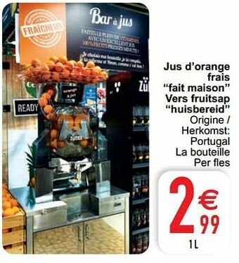 Jus d’orange frais fait maison vers fruitsap huisbereid
