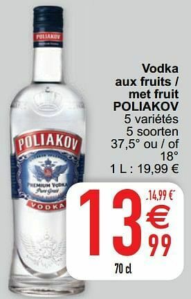 Cora Vodka aux fruits - met fruit poliakov aanbieding