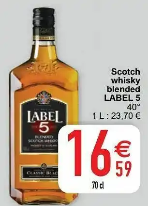 Cora Scotch whisky blended label 5 aanbieding
