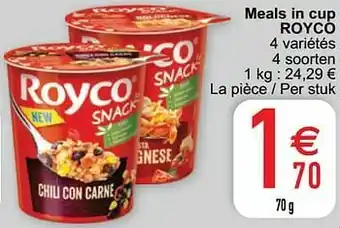 Meals in cup royco