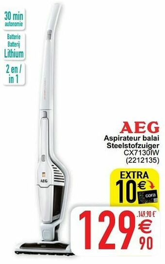 Cora Aeg aspirateur balai steelstofzuiger cx7130iw aanbieding