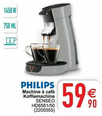 Cora Philips machine à café koffiemachine senseo hd6561-50 aanbieding