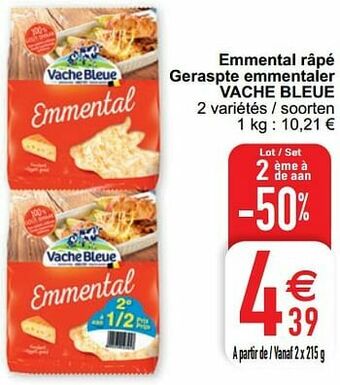 Cora Emmental râpé geraspte emmentaler vache bleue aanbieding