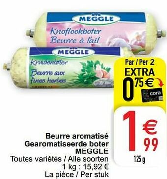 Cora Beurre aromatisé gearomatiseerde boter meggle aanbieding