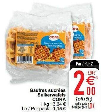 Gaufres sucrées suikerwafels cora