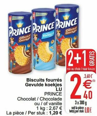 Cora Biscuits fourrés gevulde koekjes lu prince aanbieding