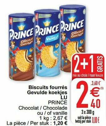 Cora Biscuits fourrés gevulde koekjes lu prince aanbieding