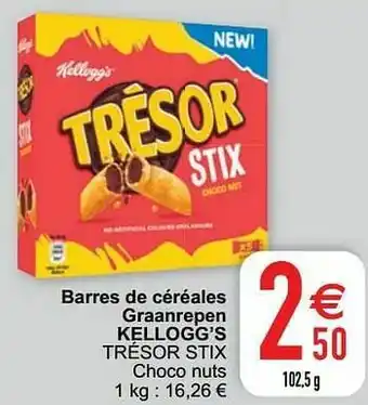 Cora Barres de céréales graanrepen kellogg’s trésor stix aanbieding
