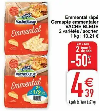 Cora Emmental râpé geraspte emmentaler vache bleue aanbieding