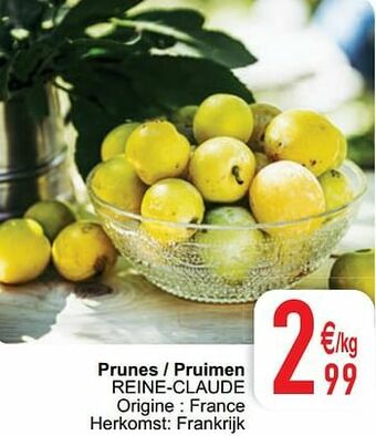 Cora Prunes - pruimen reine-claude aanbieding
