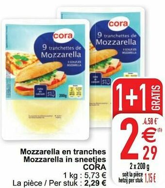 Cora Mozzarella en tranches mozzarella in sneetjes cora aanbieding