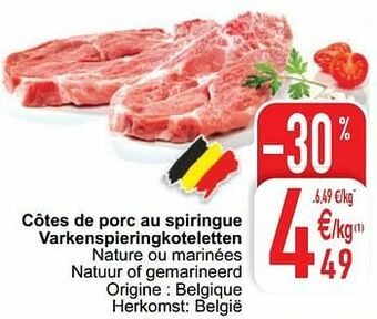 Cora Côtes de porc au spiringue varkenspieringkoteletten aanbieding
