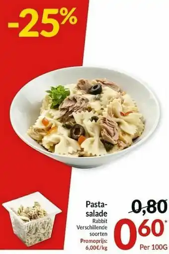 Intermarché Pasta- salade rabbit aanbieding