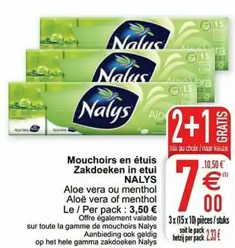 Cora Mouchoirs en étuis zakdoeken in etui nalys aanbieding