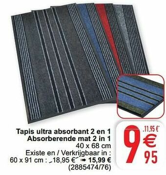 Cora Tapis ultra absorbant 2 en 1 absorberende mat 2 in 1 aanbieding