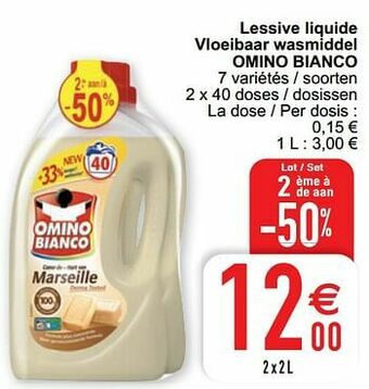 Cora Lessive liquide vloeibaar wasmiddel omino bianco aanbieding